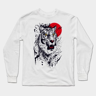 Tiger ink splatter Long Sleeve T-Shirt